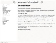 Tablet Screenshot of handballregeln.de